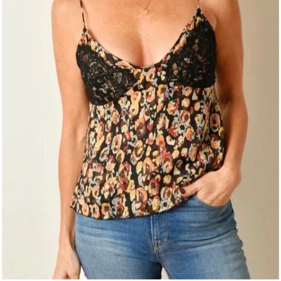 Nwt Free People Little Dreams Printed Lace Camisole Small - Picture 6 of 11
